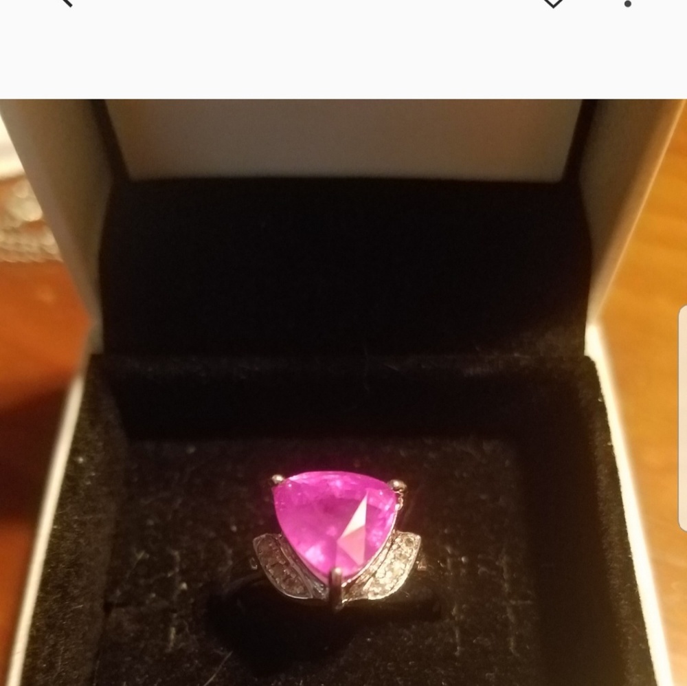 Genuine pink sapphire ring